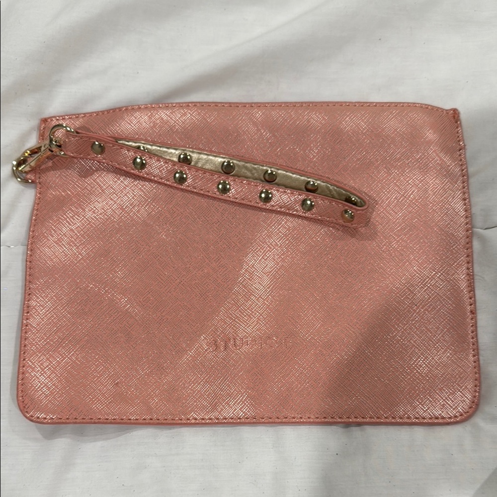 Pink Clutch with Gold Accents